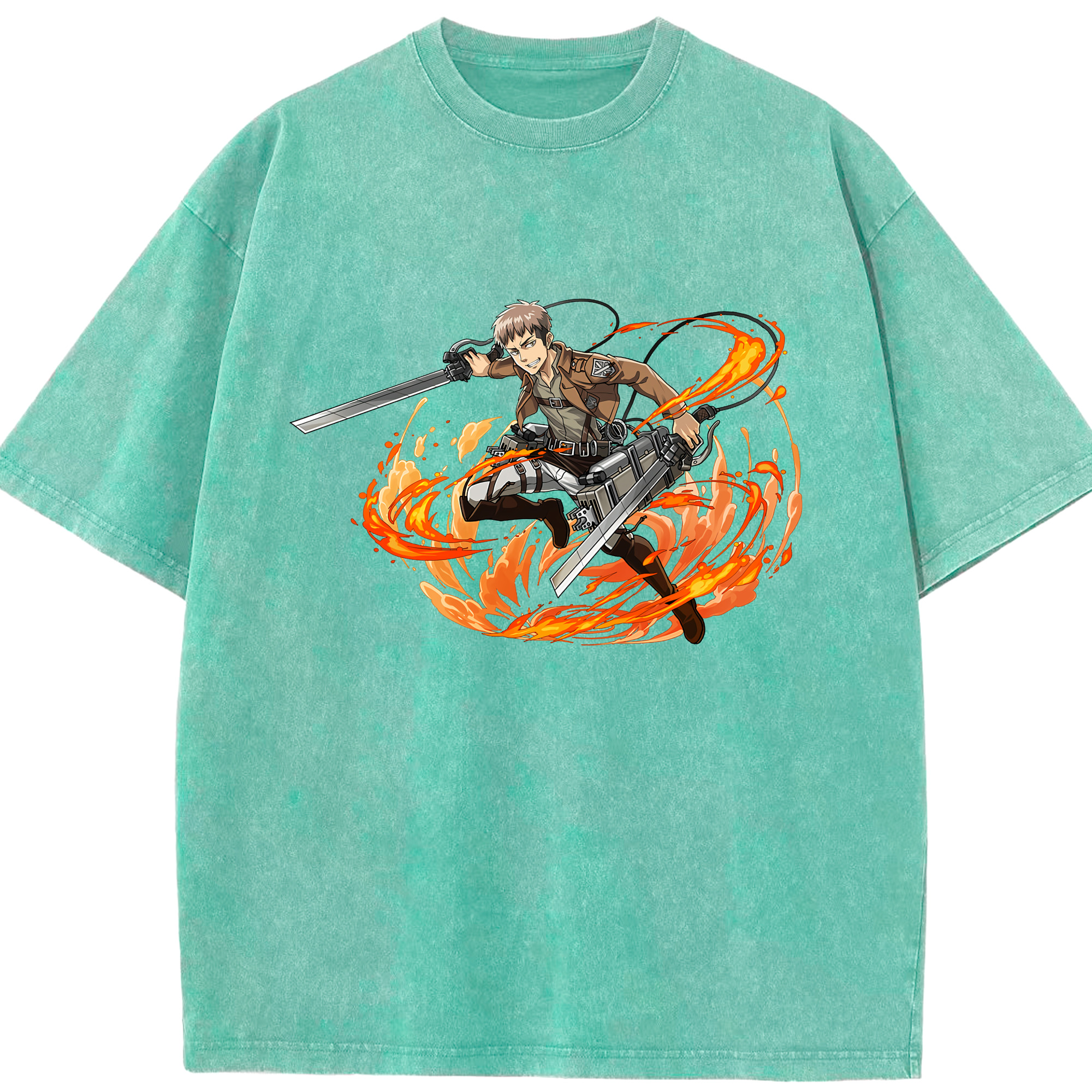（画像用） 進撃の巨人 ジャン・キルシュタイン Attack on Titan Jean Kirstein 綿100% ヴィンテージ風 半袖Tシャツ（フロントプリント）